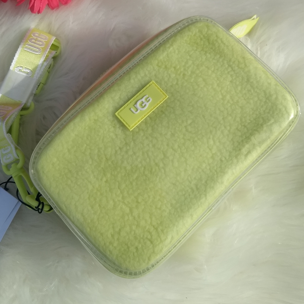 UGG Janey II Clear Sheepskin Plush Pollen Crossbody Bag